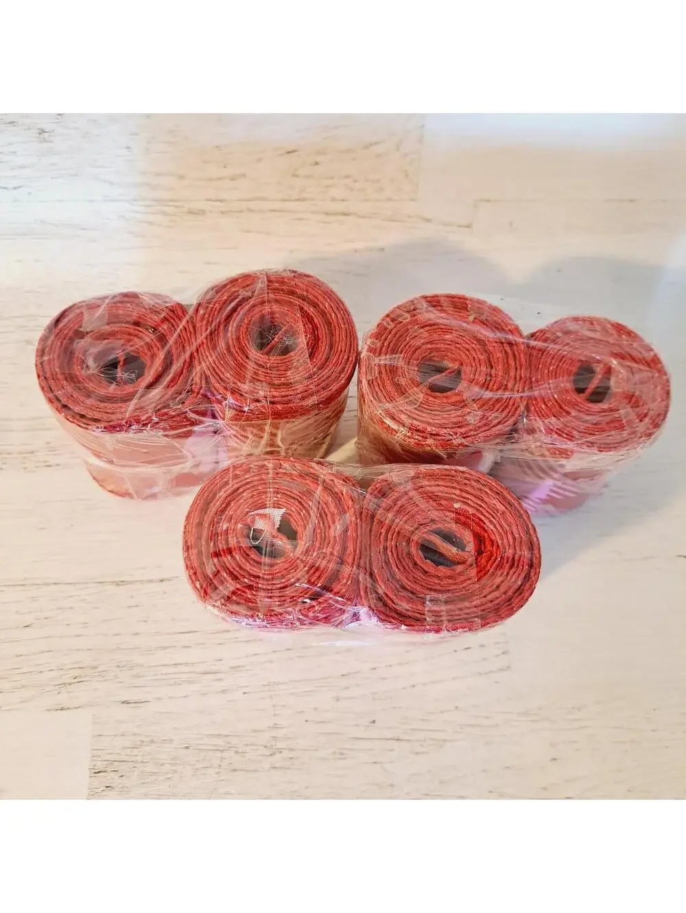 6 Rolls of Wired Valentines Ribbon Plaid & Red Hearts 2.5